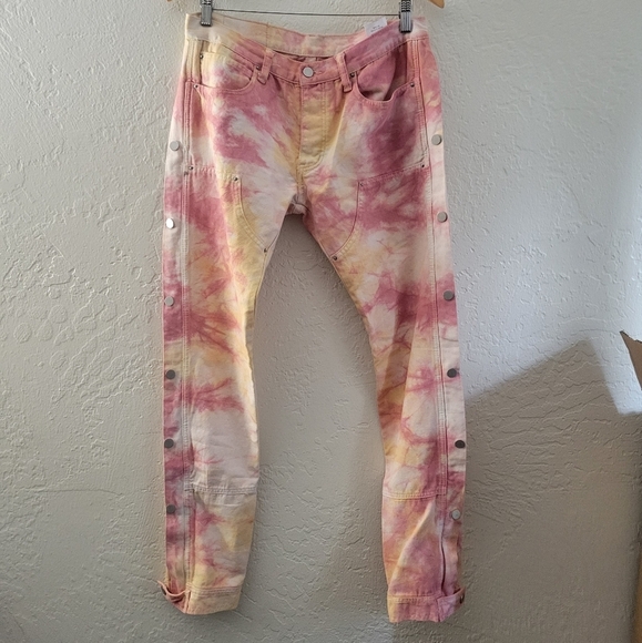MNML Pink Tie Dye Snap Pants Size 30 - Picture 1 of 8